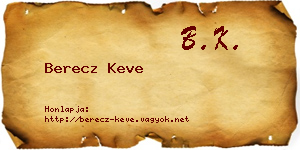 Berecz Keve névjegykártya